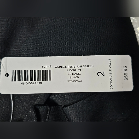 Chicos black sateen wrinkle resistant tunic size 2 NWT - Picture 2 of 5